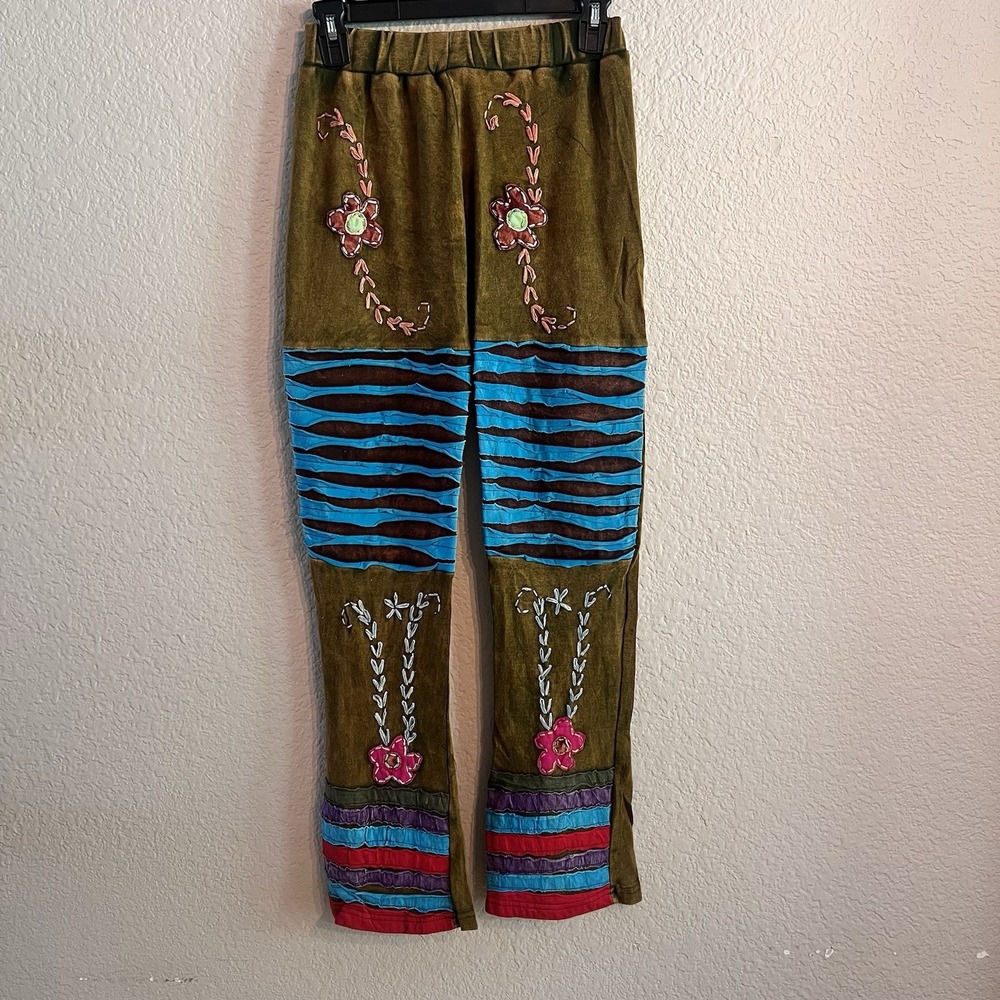 KPC Boho Pants 100% Cotton Waist Size 24" Hippie‎ Patchwork Y2K